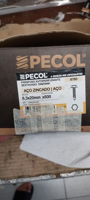 Parafusos Autoperfurantes Sextavado, de Aço Zincado