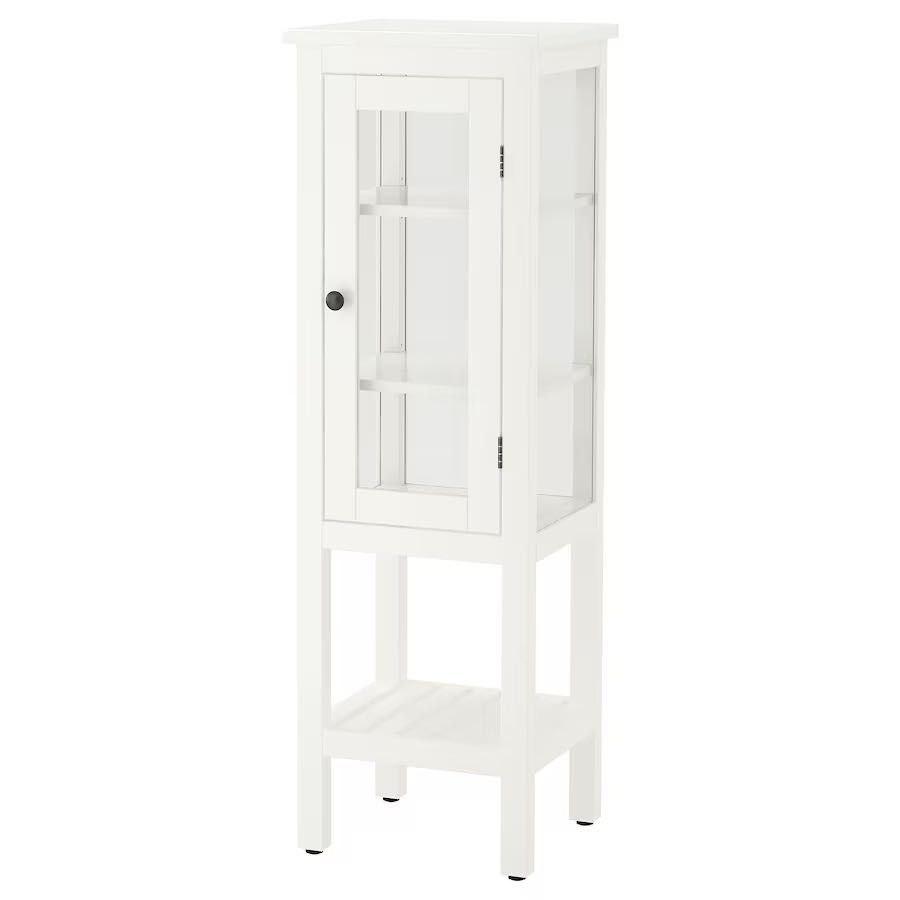 HEMNES Szafka wysoka, drzwi szklane, biały 42x38x131cm 203.966.46