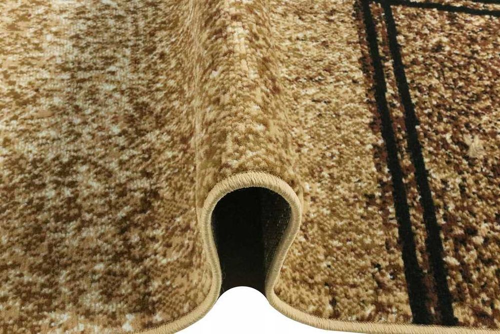 Dywan 200X300cm brązowy do salonu vintage beżowy BCF obszyty