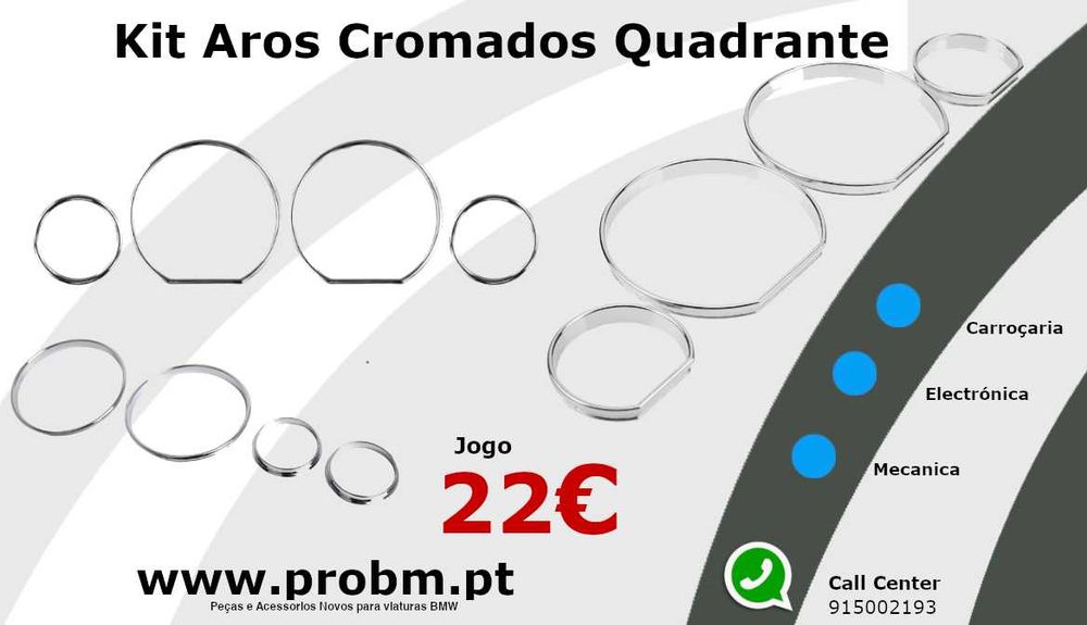Kit Aros Cromados Quadrantes NOVOS p/BMW