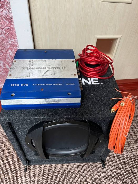 Автомобільний сабвуфер Alpine SBE-1044BR та підсилювач