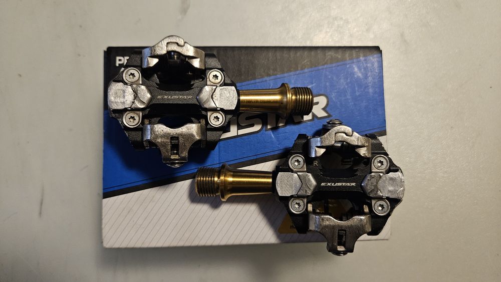 Pedais EXUSTAR MTB E-PM222Ti eixo em titânio