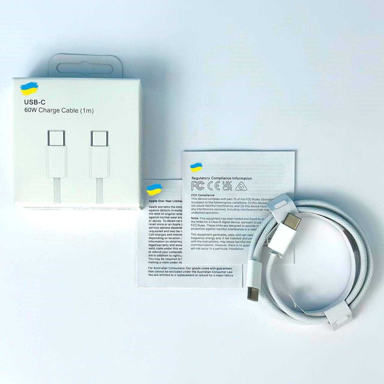 Плетений Кабель Apple USB-C 60W Charge Cable 1m/2m Опт/Дроп