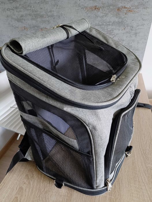 Markowy plecak transporter dla psa kota LDLC szary