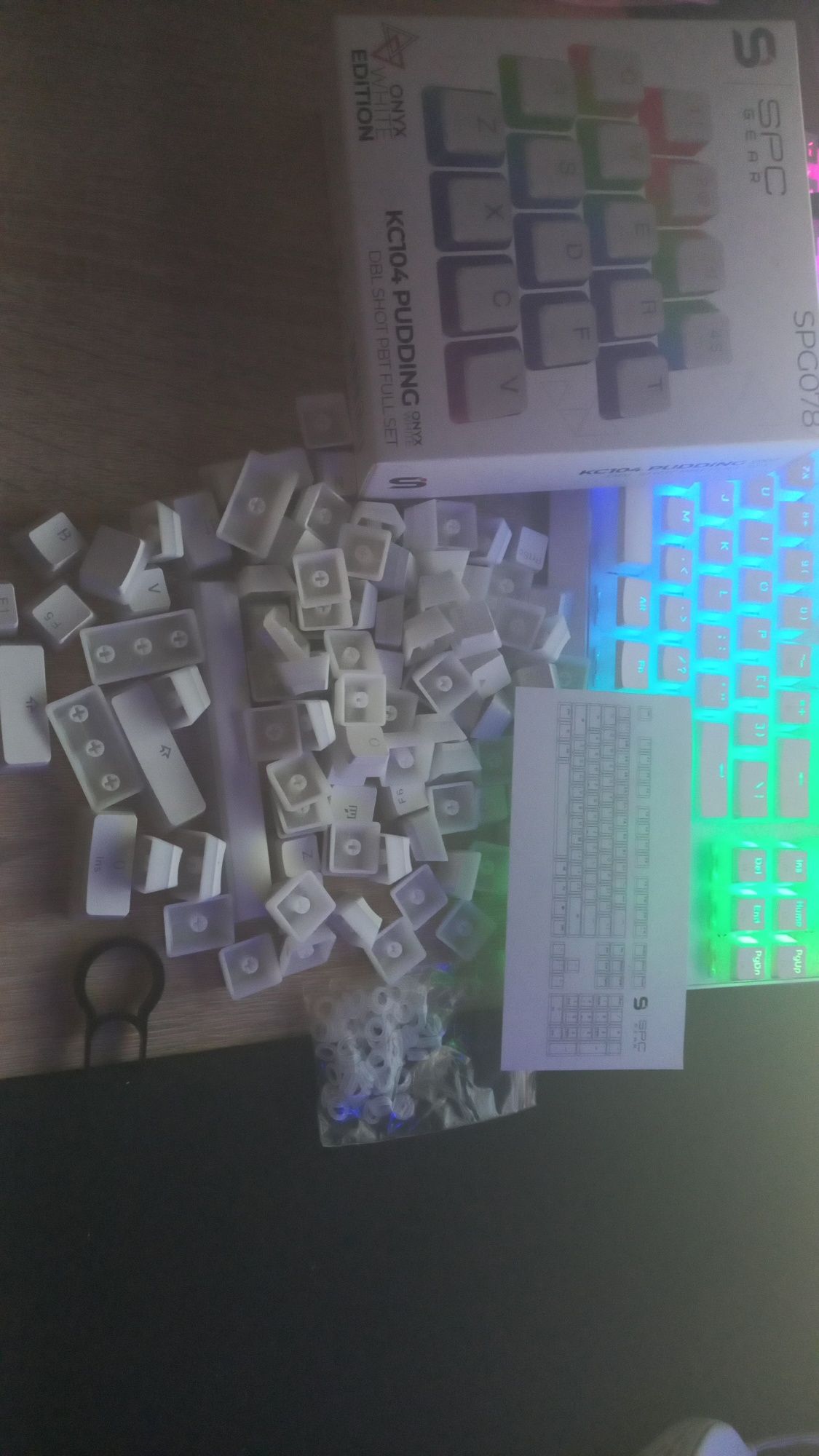 SPC Gear Keycaps KC104 Pudding Onyx White