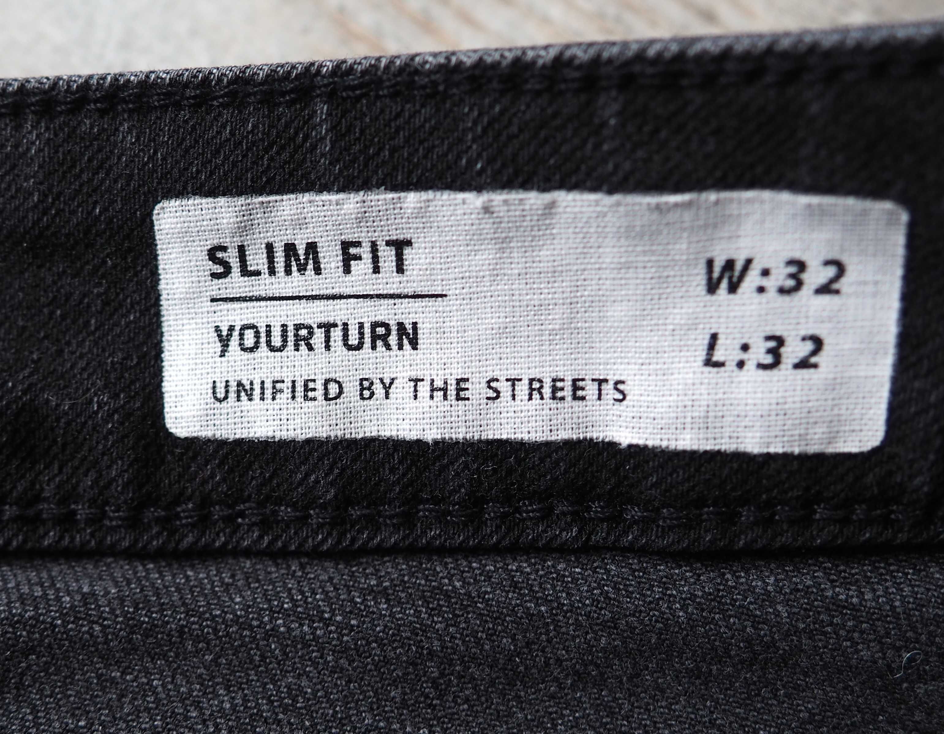 Yourturn_jeansy z dziurami_Slim fit_32/32