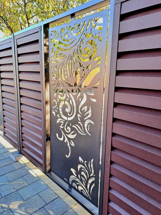 Лазерна різка металу Декоративні металеві вставки для воріт та огорожі