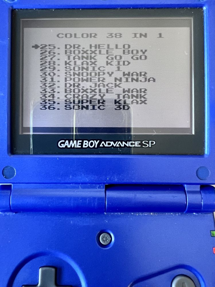 Gameboy advance sp azul com carregador e 4 jogos