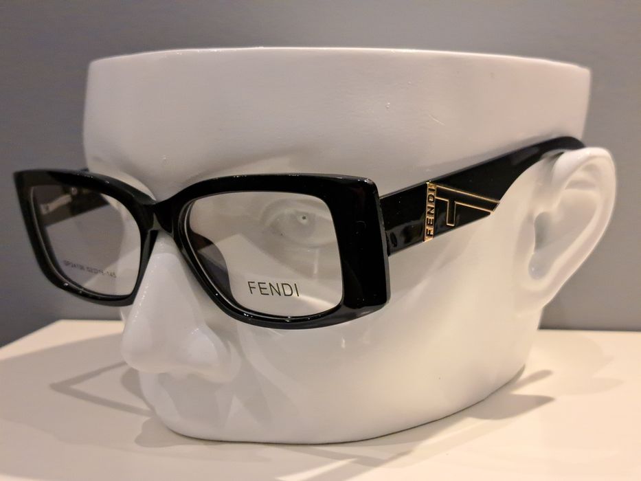 FENDI nowe damskie czarne oprawki korekcyjne okulary zerówki