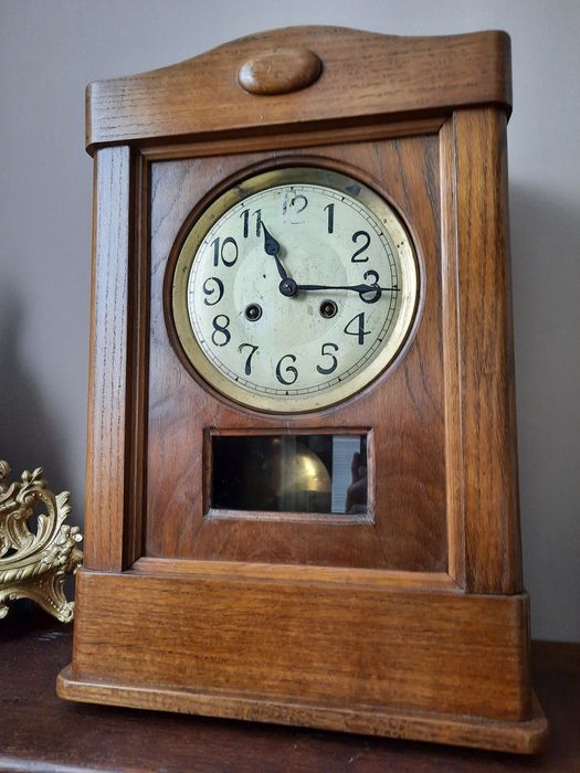 Stary zegar FMS w dębowej skrzyni