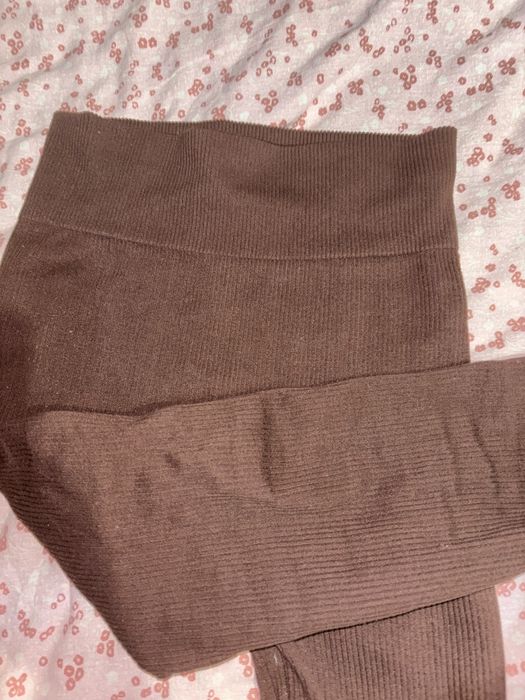 Лосины в рубчик шоколадного цвета