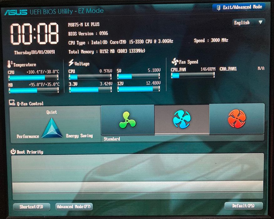 Комплект: Intel core i5 3330, Asus P8B75 M LX PLUS, Kingston 8Гб