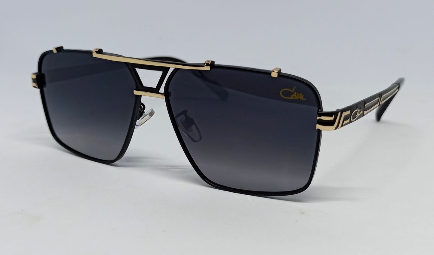 Cazal модные мужские очки черные градиент в черном металле с золотом