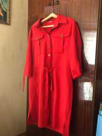 Червоне плаття-сорочка