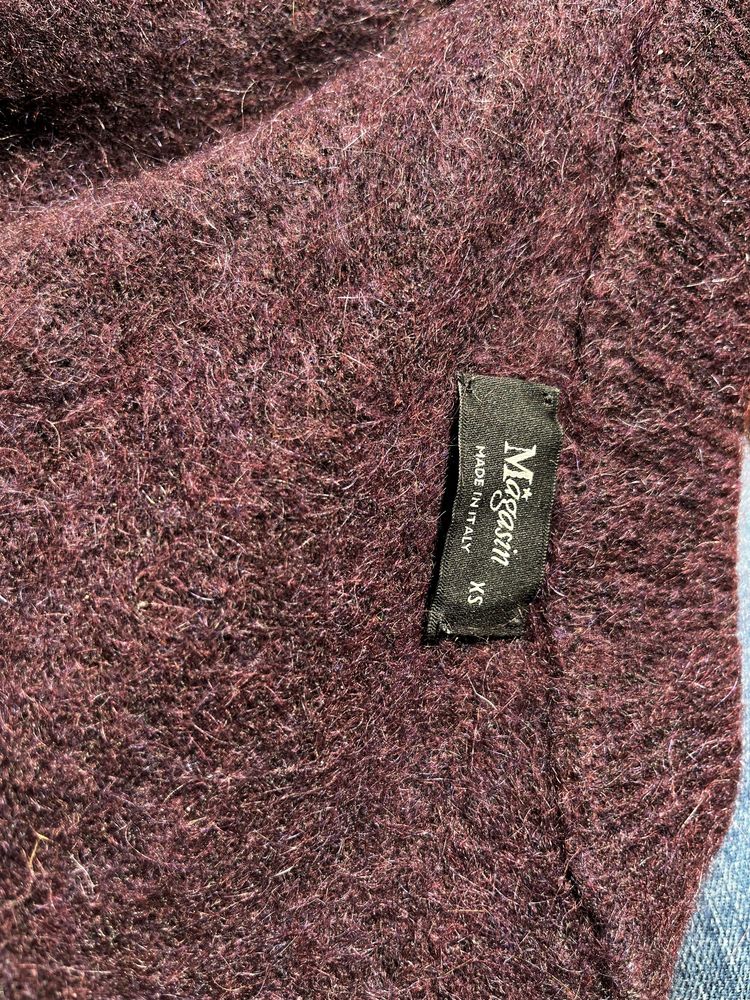 Welniana tunika sukienka bordo moher welna Xs/s Magasin