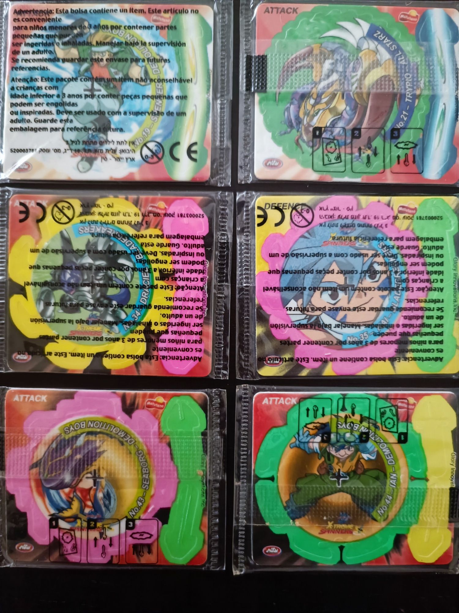 Tazos Beyblade selados