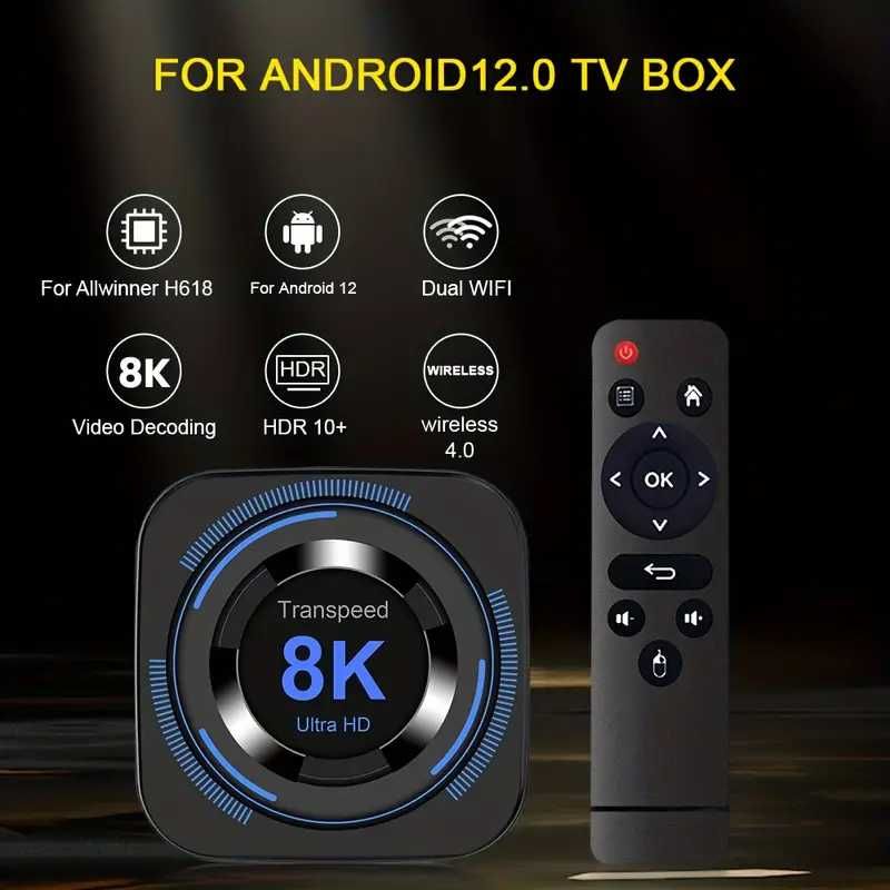 Android TV Box 12, Smart TV Box, UE Wtyczka Allwinner H618 WiFi 6K HDR