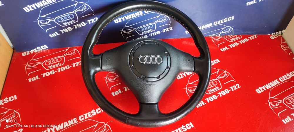 Kierownica Ładna Trójramienna Skóra Czarna Audi A3 8L 1.8 3D 98 Gołdap