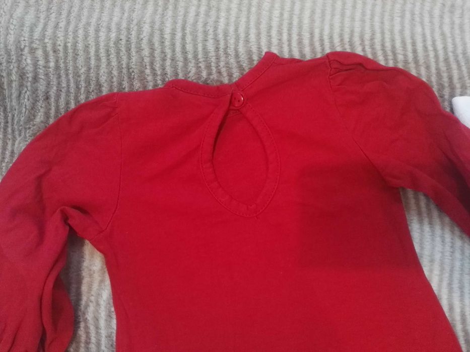 Zestaw Świąteczny 80-86 Mikołajki sukienka sweterek rajstopy 12-18 mc