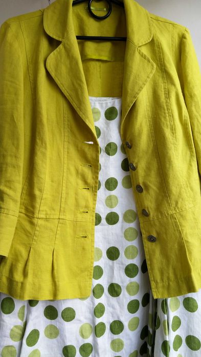 Льняной комплект (юбка и пиджачок) 46 р.