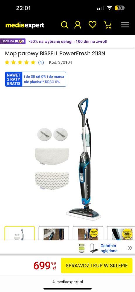 Mop parowy bissell powerfresh 2113N