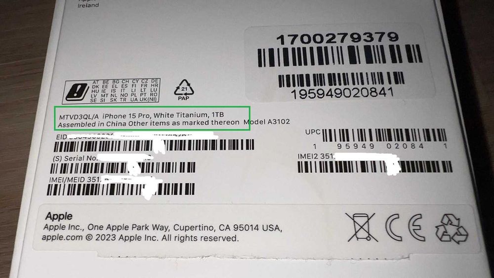 iPhone 15 Pro 1 Terabyte Branco Titâneo Novo !