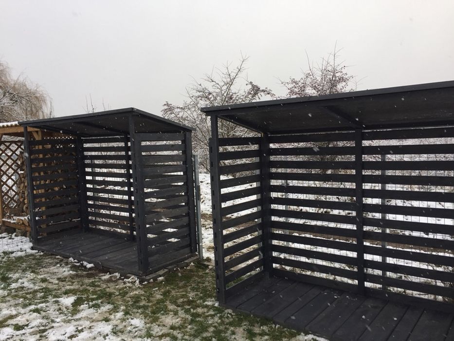 Drewutnia,wiata na rowery śmietniki