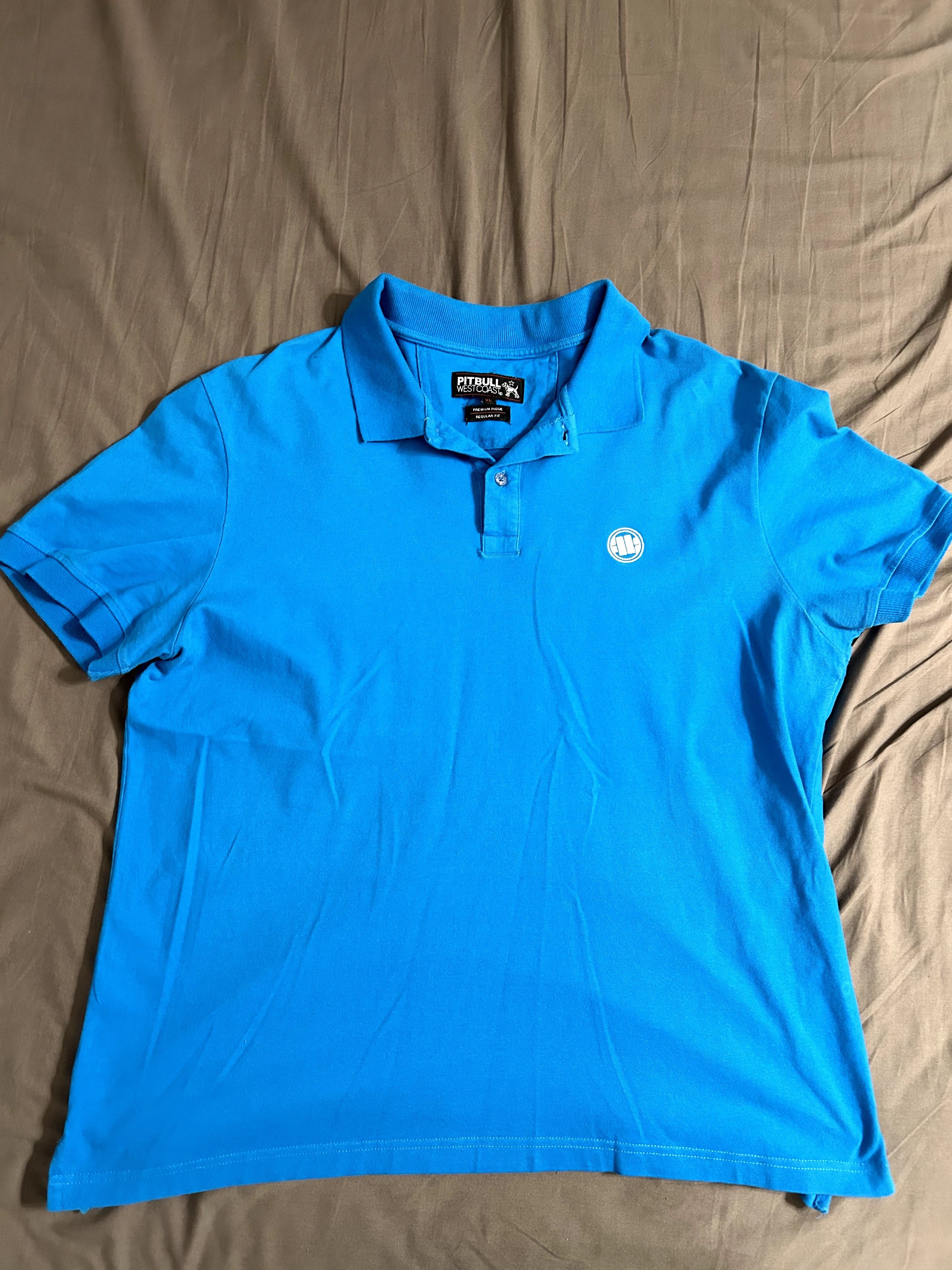 Polo Pitbull West Coast niebieskie XL