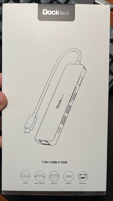 USB-C хаб Dockteck Multiport 7 портів (Ethernet 1Gbps ;hdmi 4k) MBP