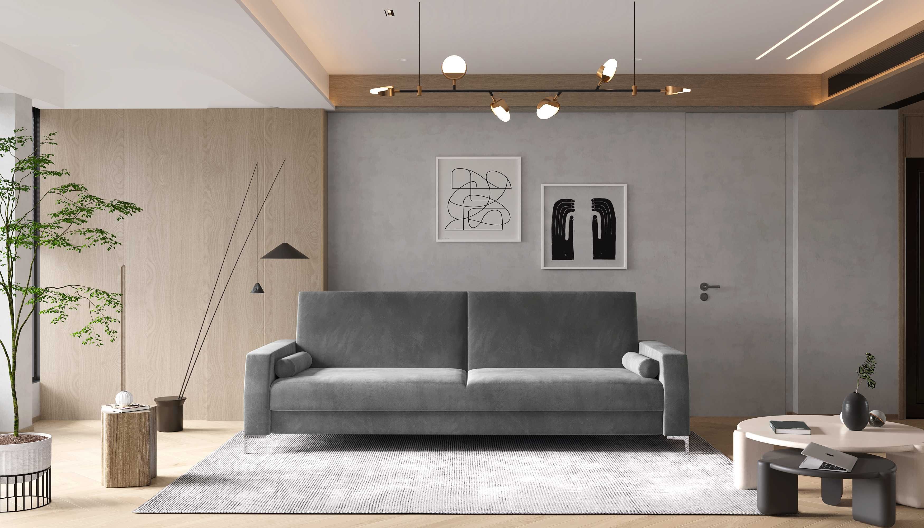 NOWA sofa z funkcją spania do salonu wersalka kanapa szara