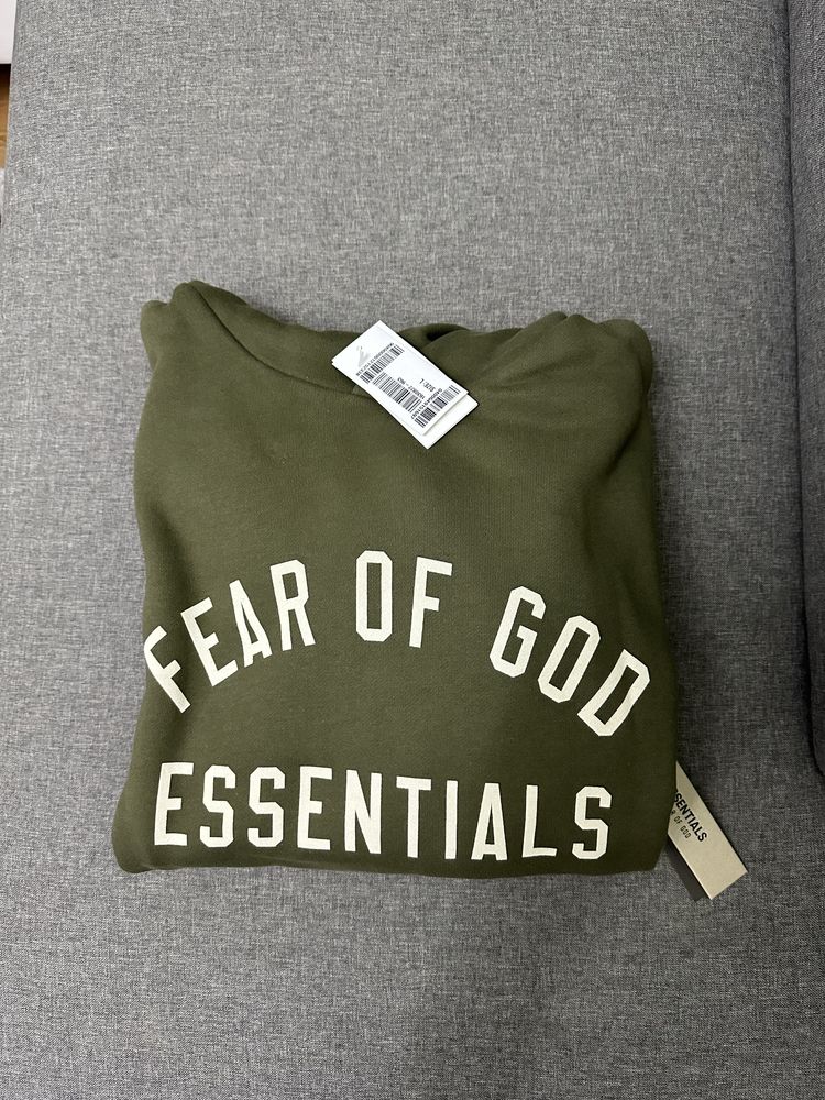 Fear of God Essentials Fleece Hoodie 'Military' (FW24)