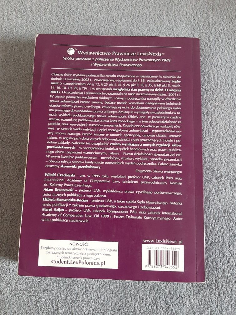 Zobowiązania Zarys wykładu Witold Czachórski Lexis Nexis