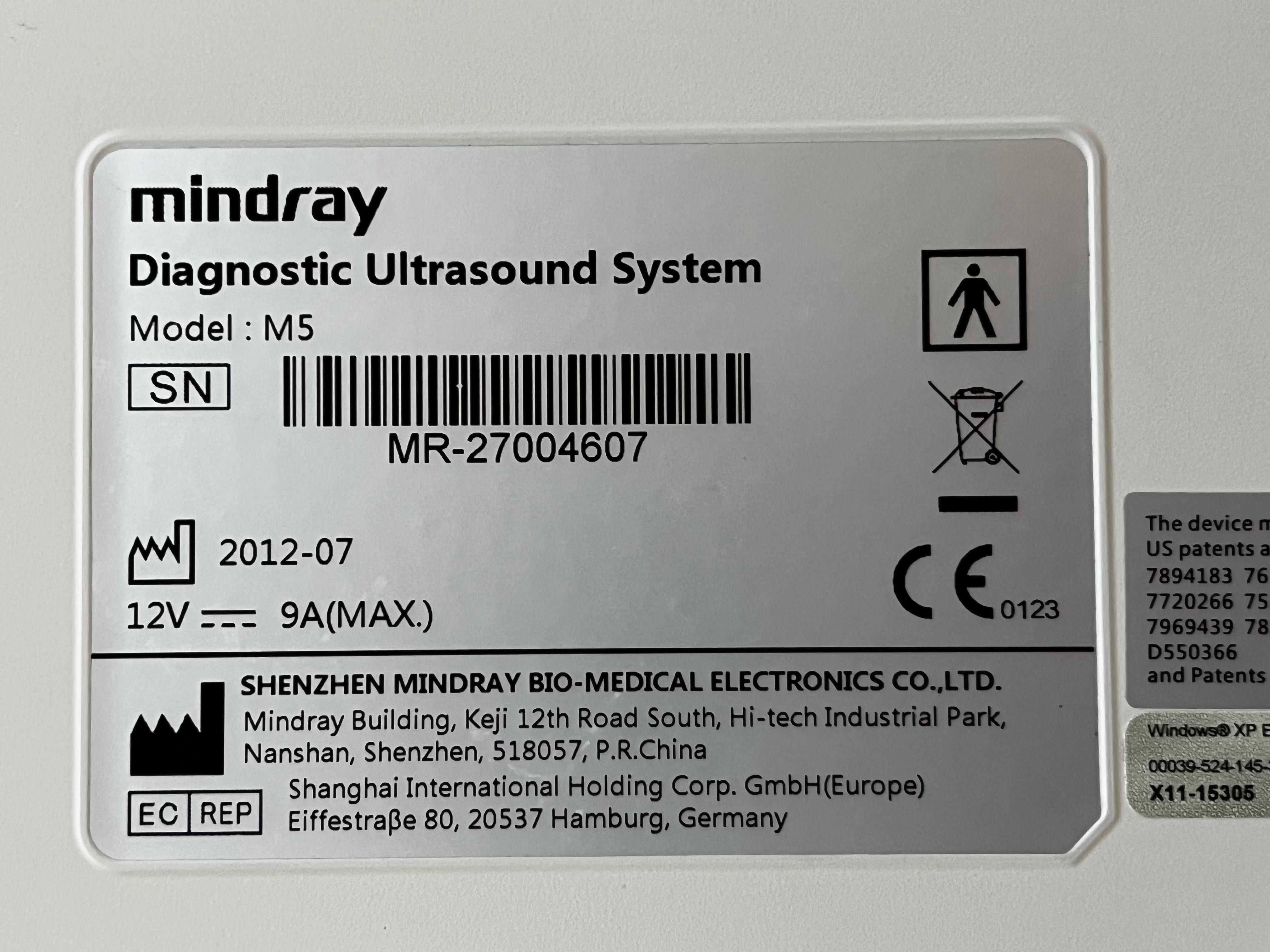 Ecógrafo Mindray M5 2012 + transdutor convexo/linear + kart original.