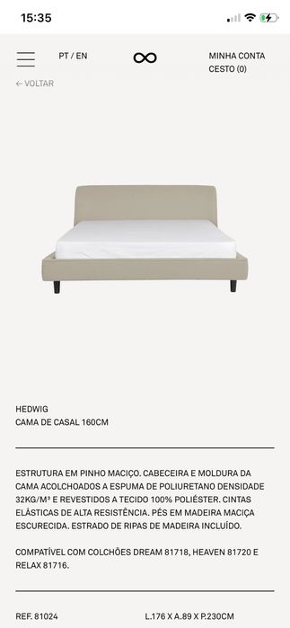 Cama de Casal HEDWIG (160cm) – AREA Store