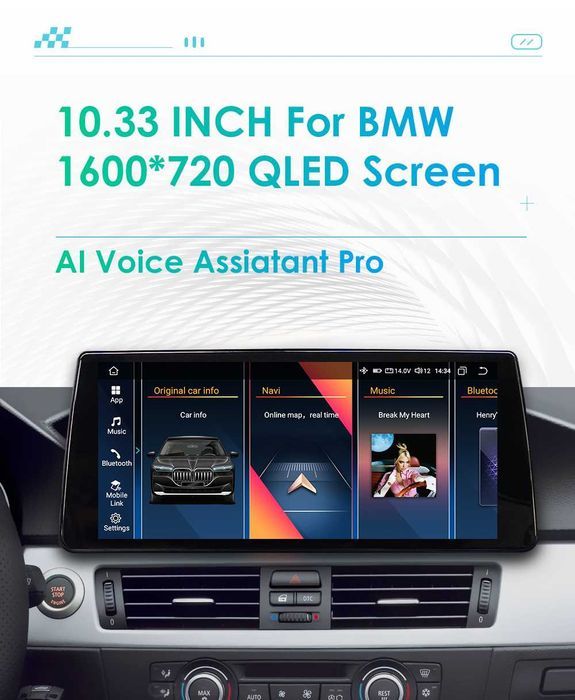 Radio Android 12 BMW serii 5 E60 E61 E62 10.22 4GB PROM