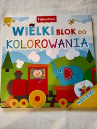 Wielki Blok do Kolorowania z naklejkami, duży format,