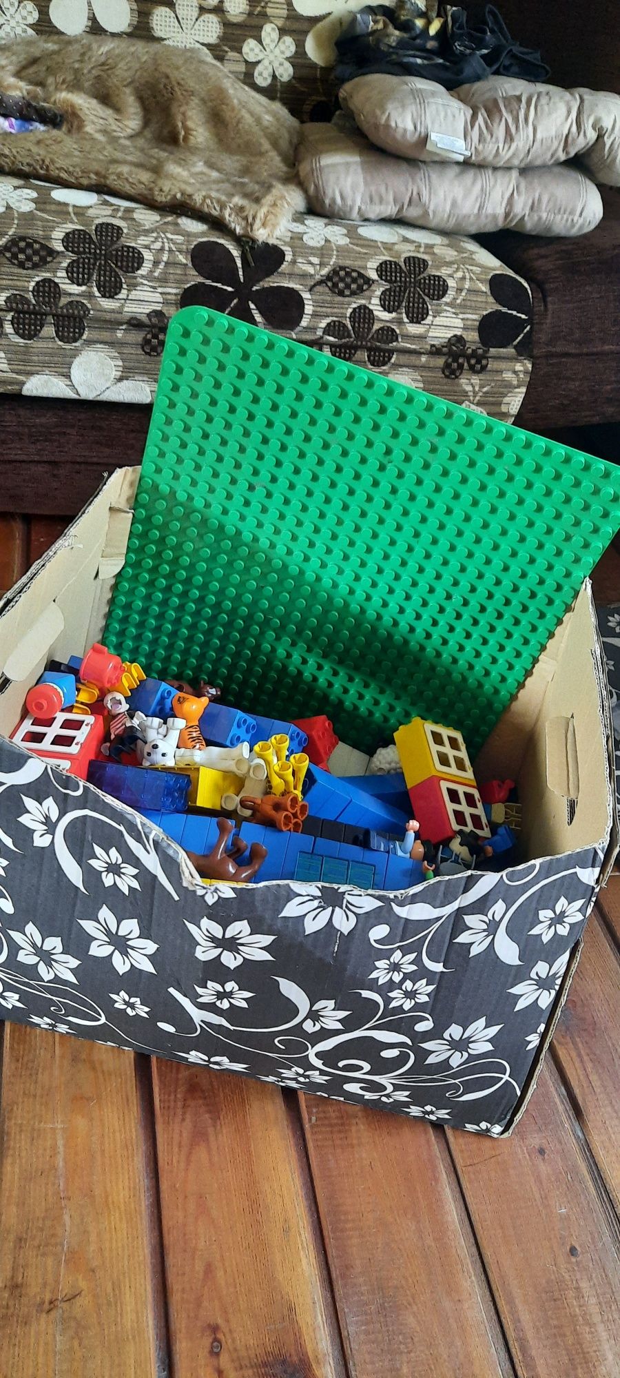 Duzy zestaw Lego duplo, duża płytka, zwierzeta, ludziki