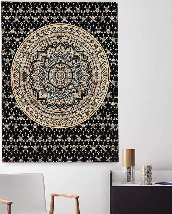 raajsee gobelin boho mandala czarna