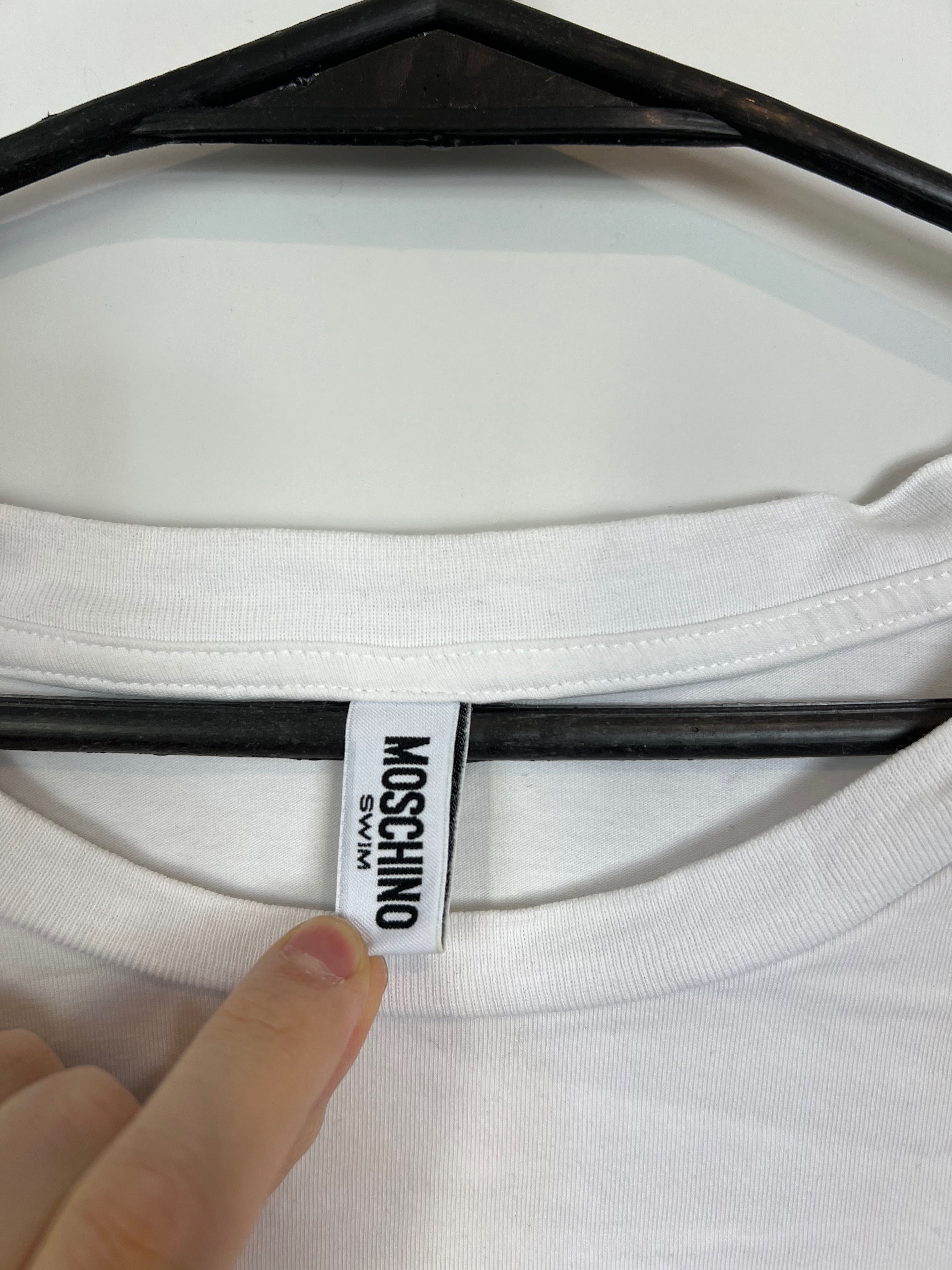 Tshirt koszulka Moschino Swim white big logo