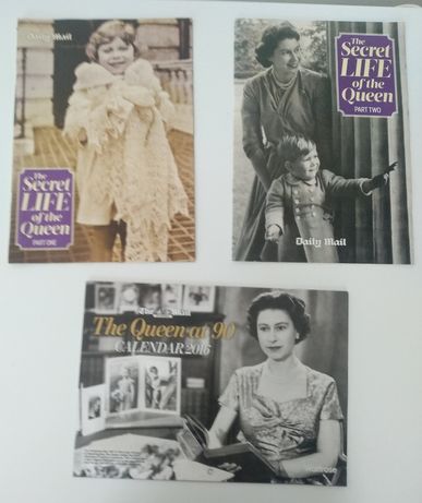 Conjunto de 2 revistas + calendário de parede da Rainha Elizabeth
