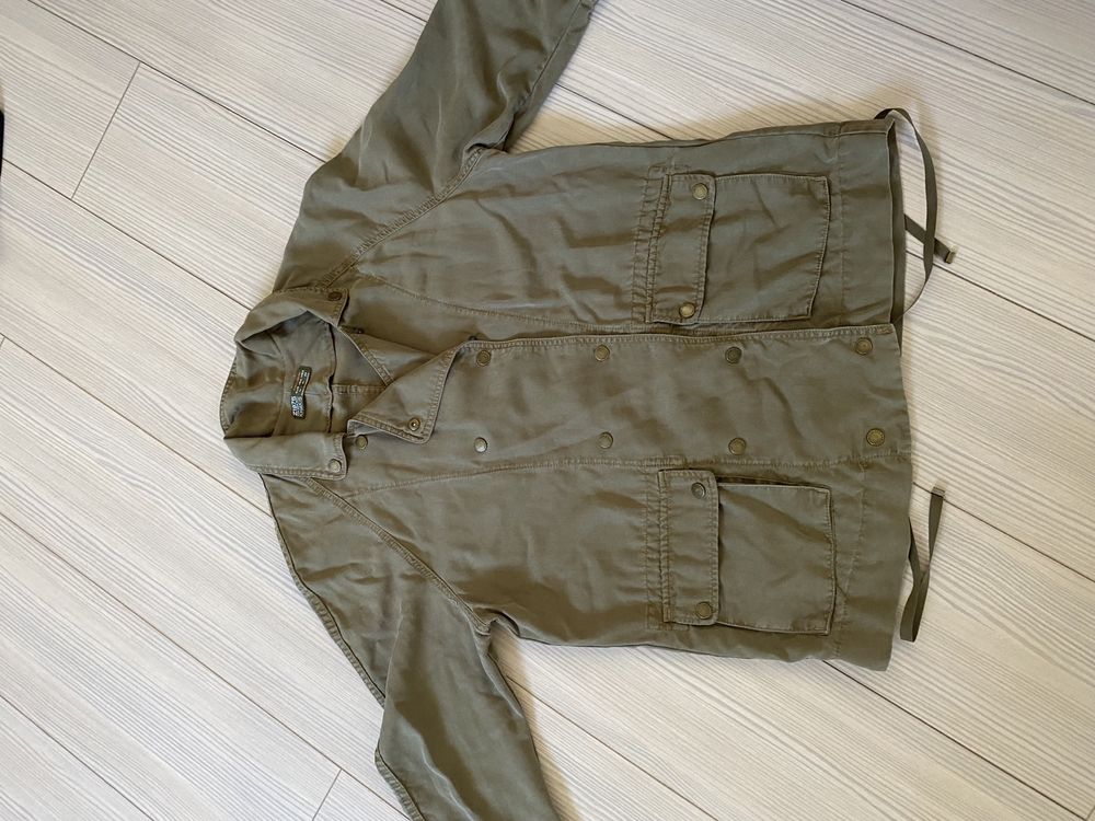 ZARA 38 parka kurtka khaki lyocell