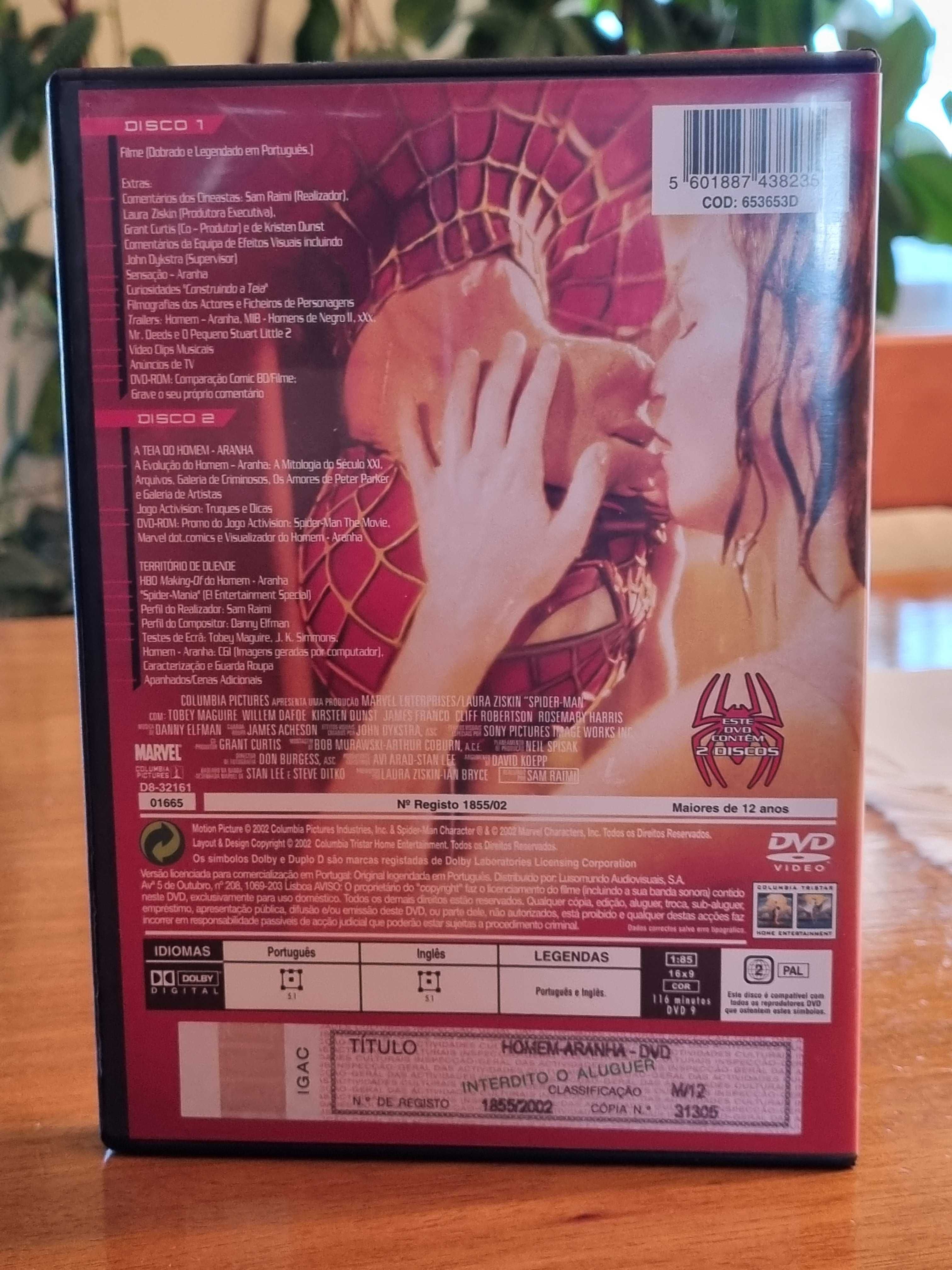 Vendo DVD Filme "SPIDER-MAN" ( c/ Tobey Maguire e Kirsten Dunst, 2002)