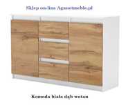 Komoda 120 Biała dąb wotan / antracyt dąb wotan / biała / dąb sonoma