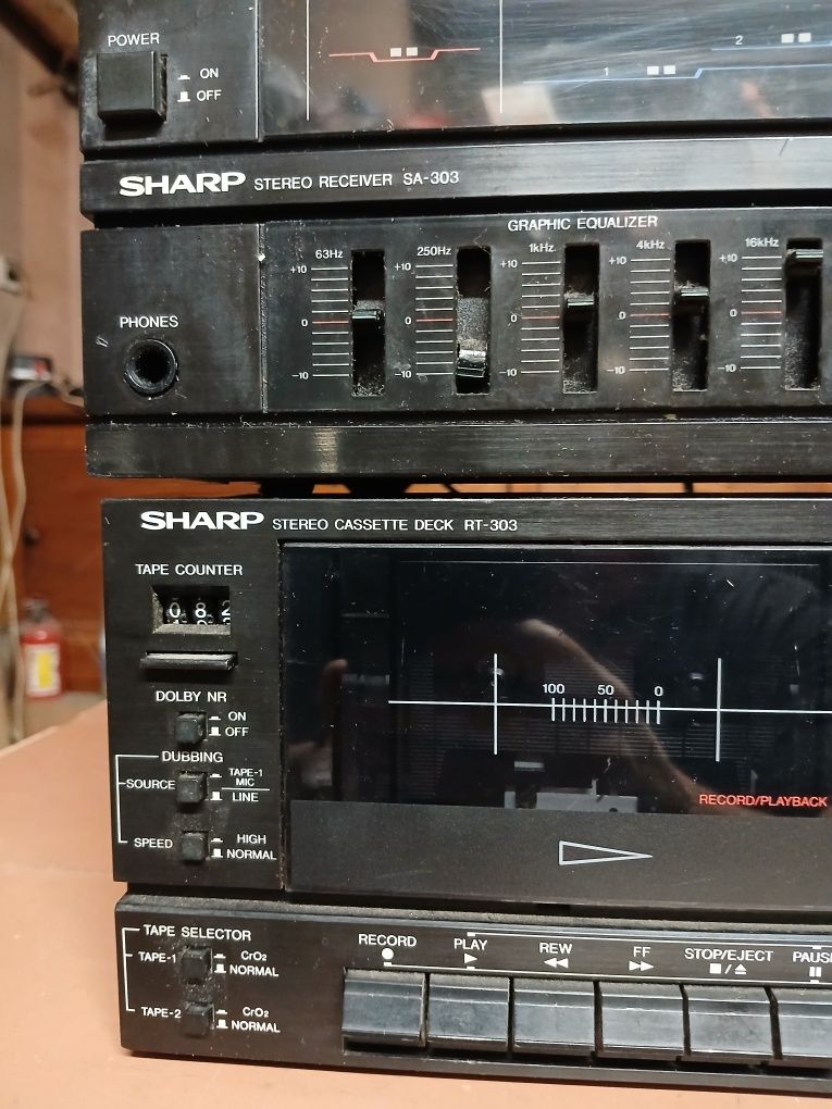 2 x części wieży audio  Sharp Amplituner SA-303H I Magnetofon RT-303H