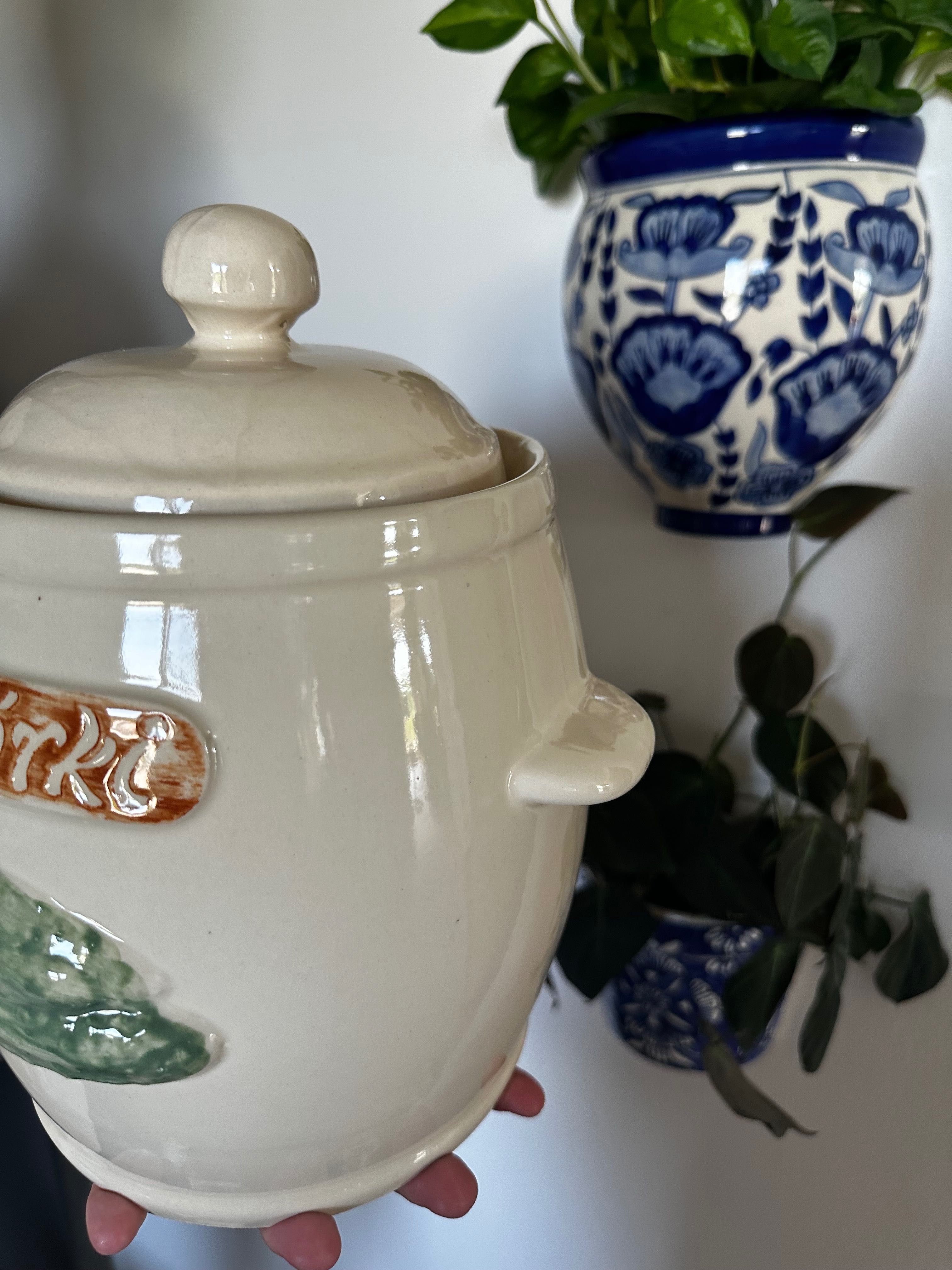 Pojemnik słój ceramiczny do kiszenia ogórków 4L