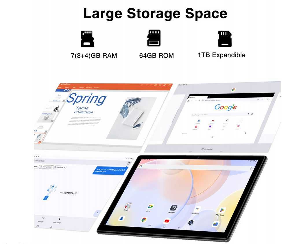 Tablet DOOGEE U9 10.1”IPS 7GB+64GB 5060mAh BT5.0/WiFi6/1TB/TYPE-C