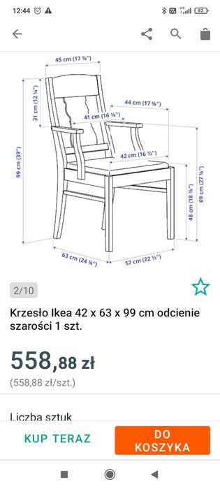 Nowy stół Ikea plus 4 krzesła