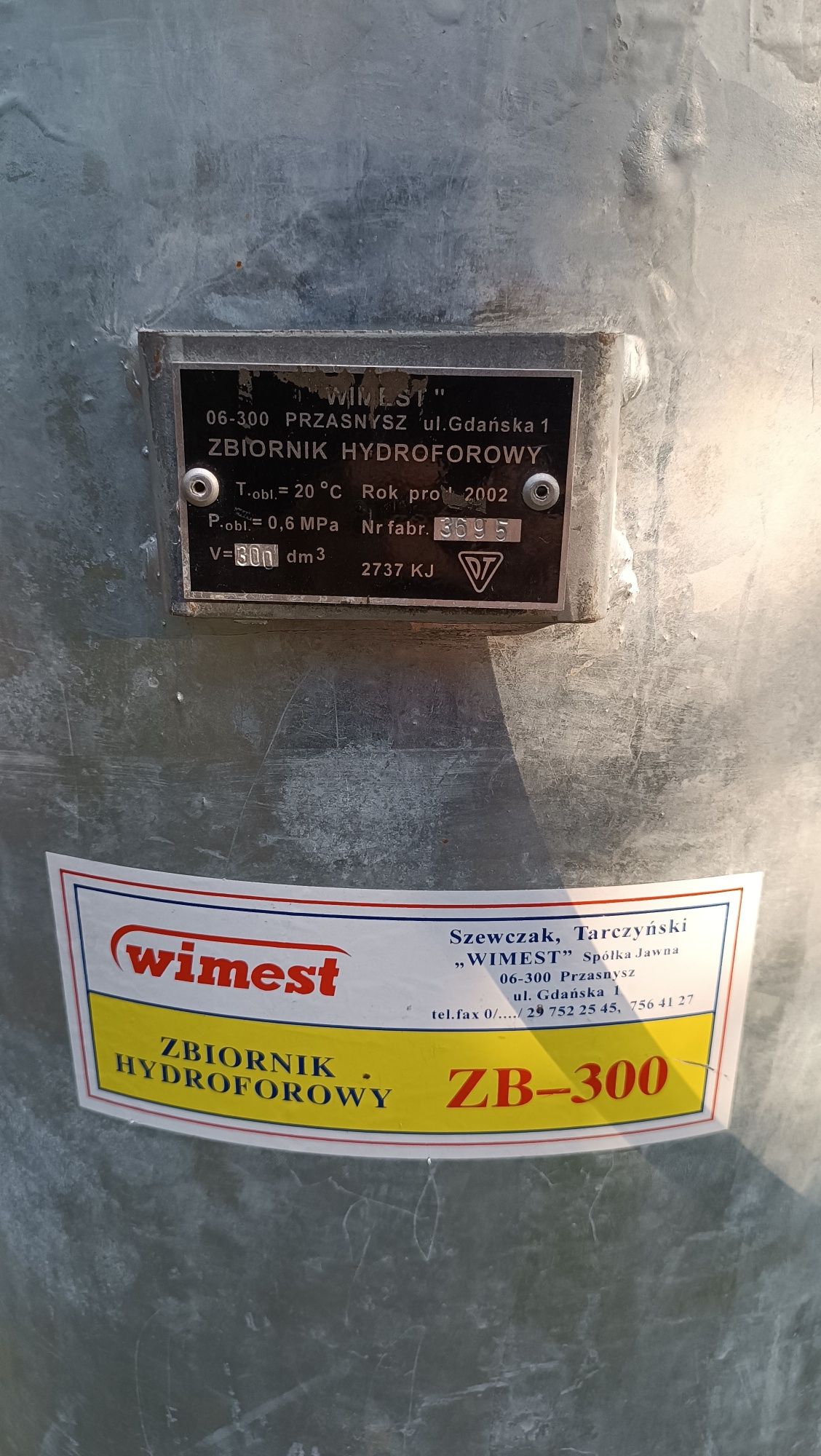 Zbiornik hydroforowy wimest