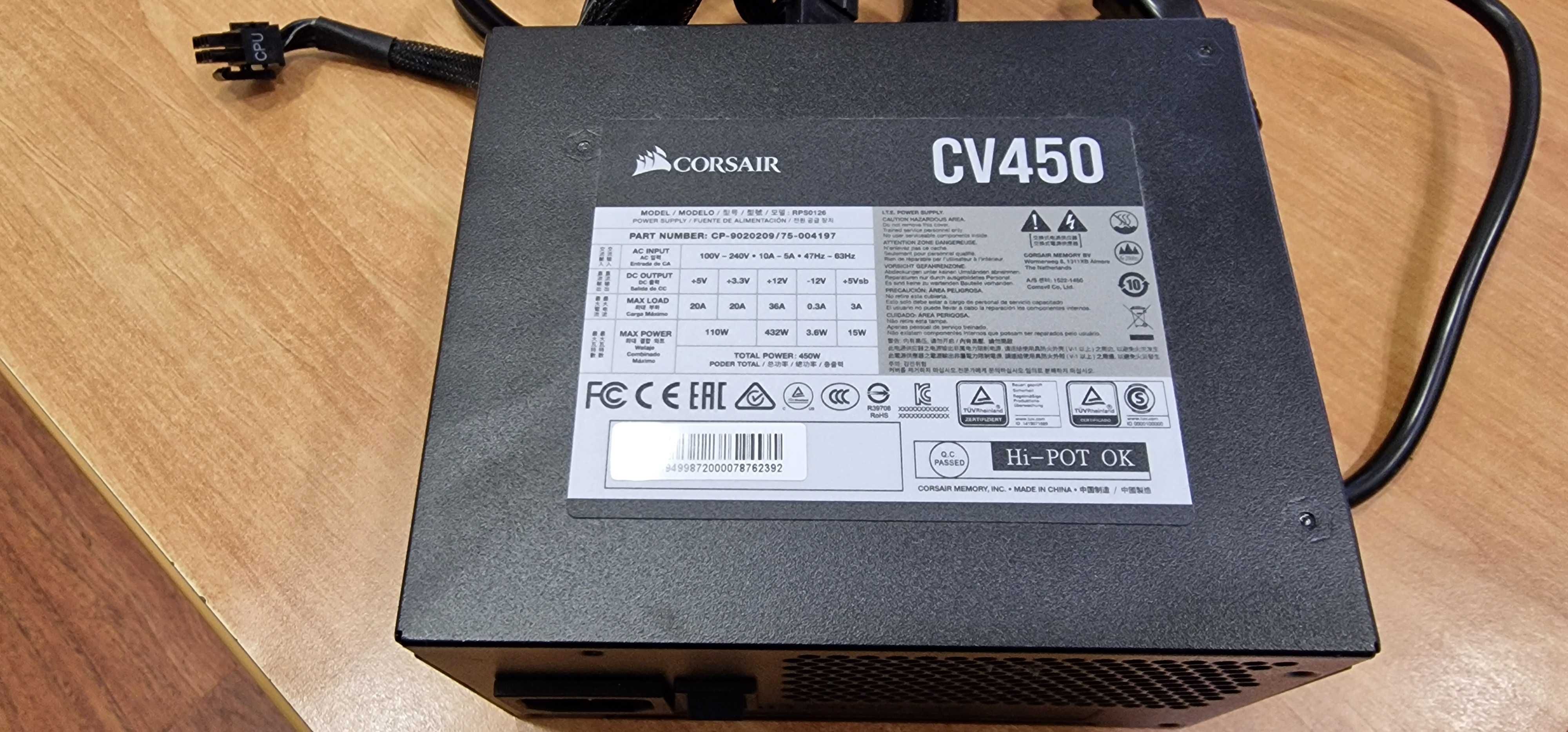 Fonte de alimentação Corsair cv450