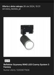 Reflektor szynowy RING LED czarny GU10 system 3-fazowy